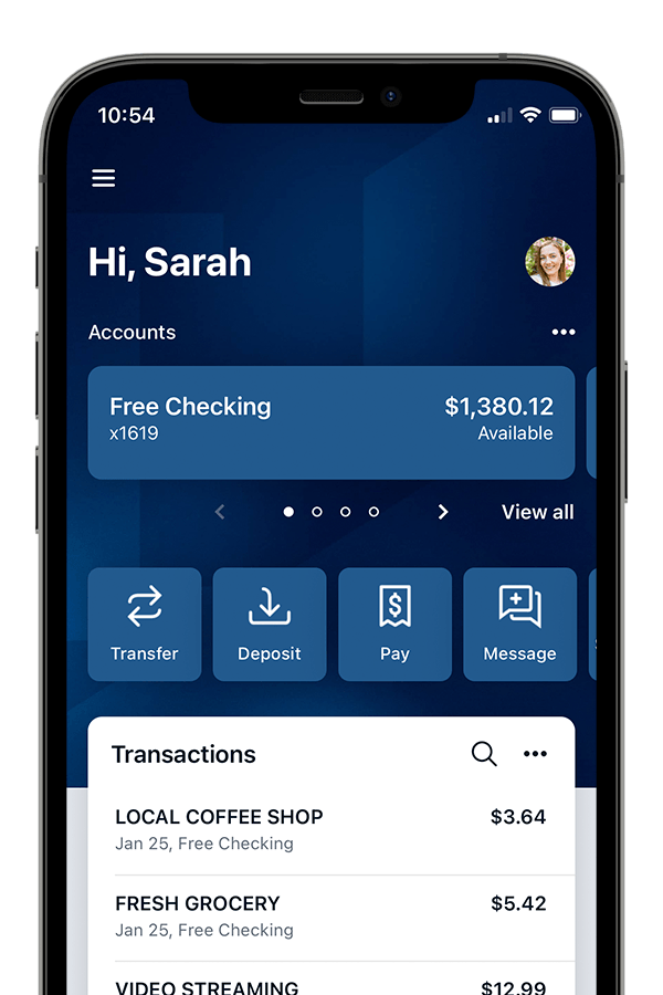 INTRUST Mobile Banking app on an iPhone